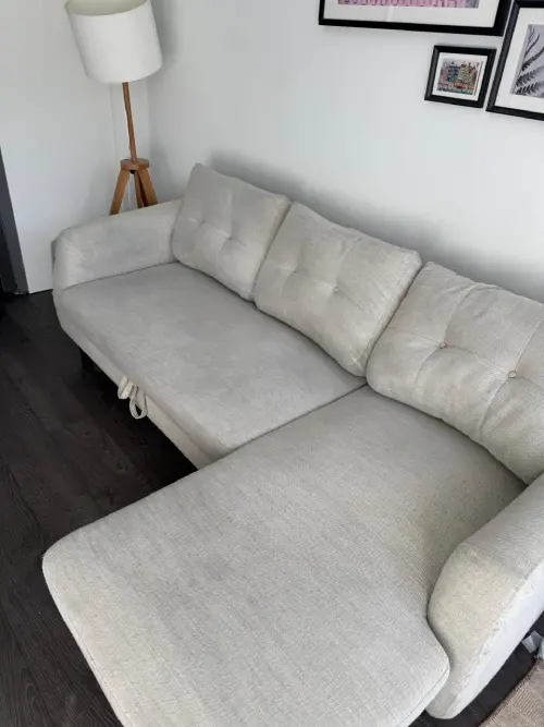 Fabric sofa after upholstery cleaning in North York