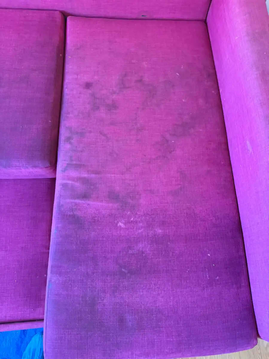 Sofa before professional sofa cleaning in North York